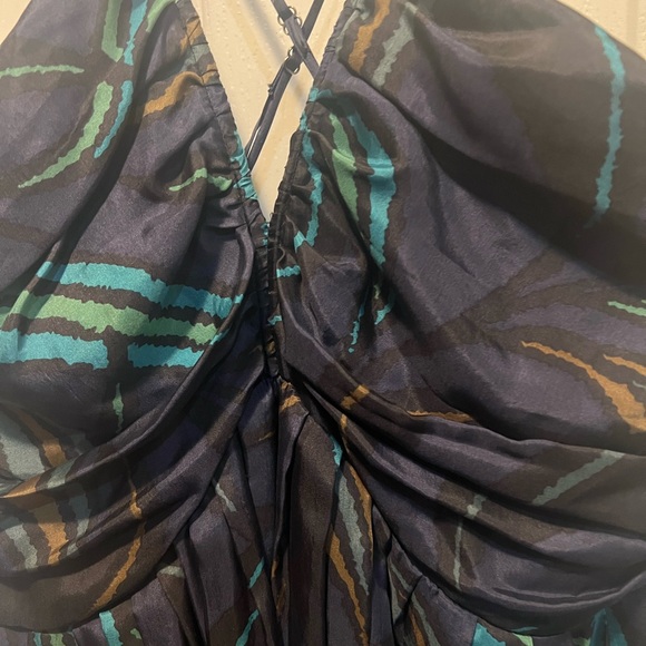 V neck Haven silk spaghettini strap cocktail dress - Picture 5 of 10